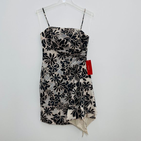Carmen Marc Valvo Women's Dress 10 Sheath Midi Sleeveless Floral Cascade New - Picture 3 of 15